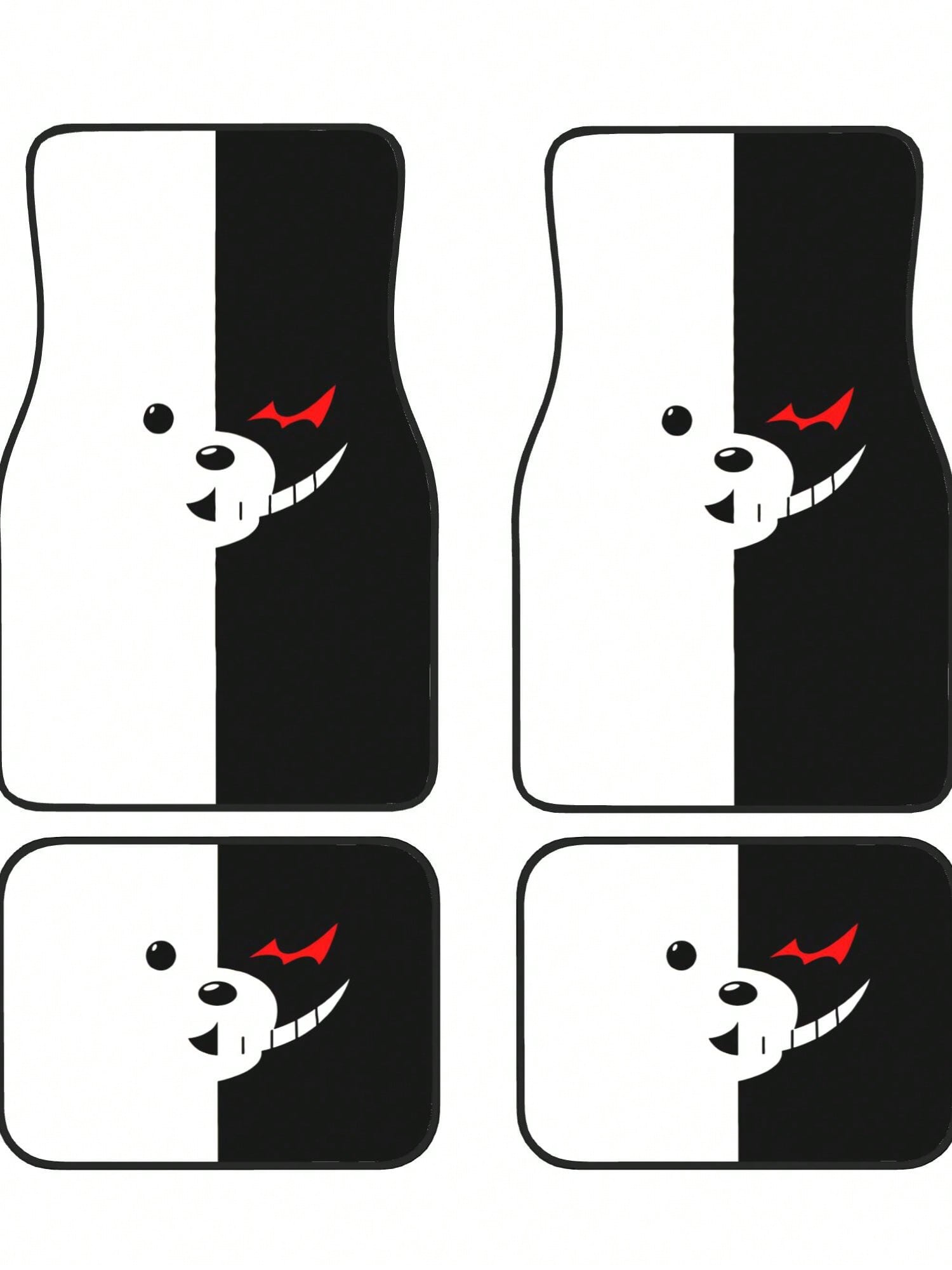 Monokuma 4-Piece Custom Printed All-Weather Floor Mats- Universal Fit For Suv, Truck, Van| Easy Clean