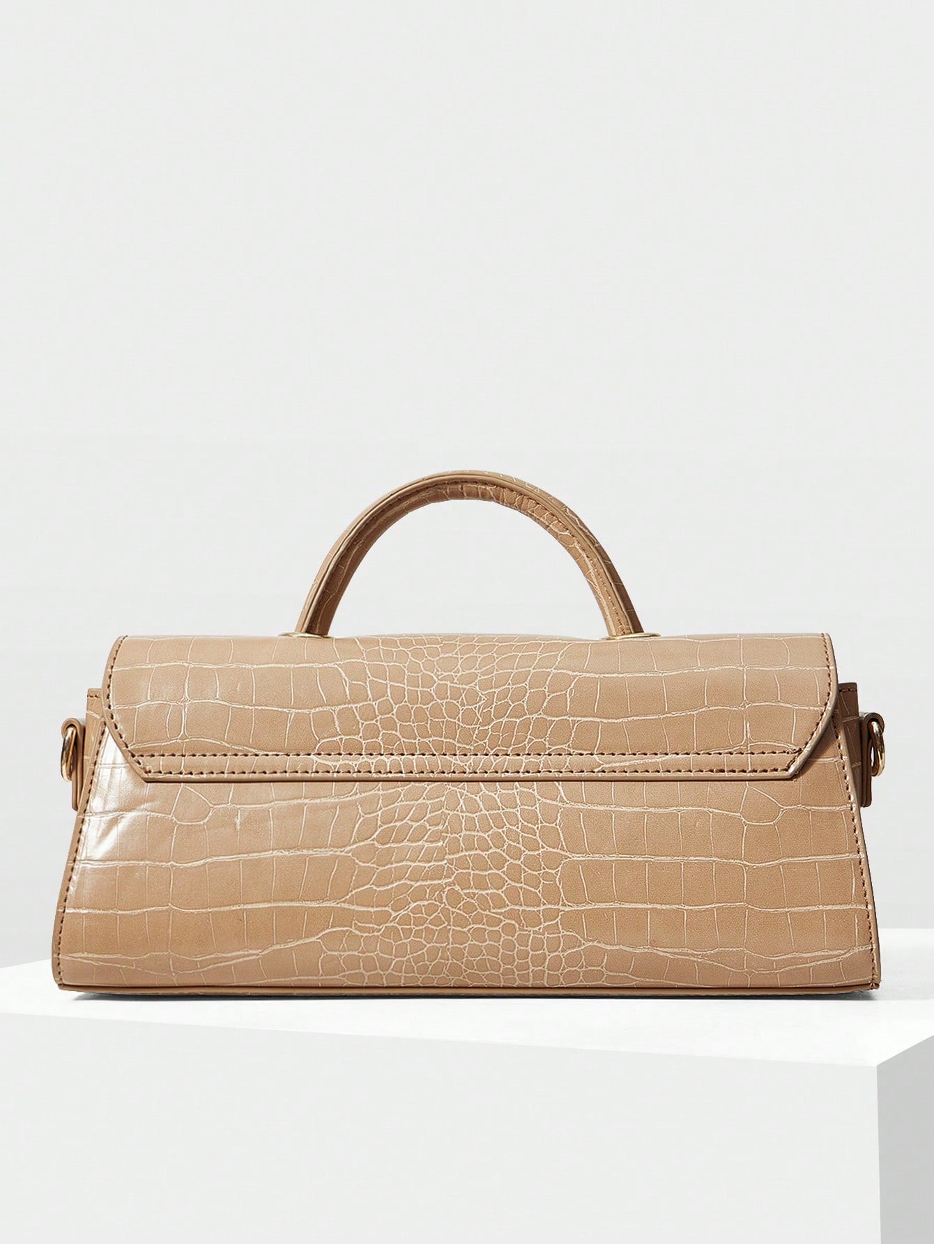 MOTF WOMEN'S FASHION APRICOT HANDBAG, EXQUISITE LOCK, RETRO CROCODILE PATTERN PU BAGUETTE BAG, SUITABLE FOR DAILY, COMMUTING, SHOPPING, GIFT GIVING
