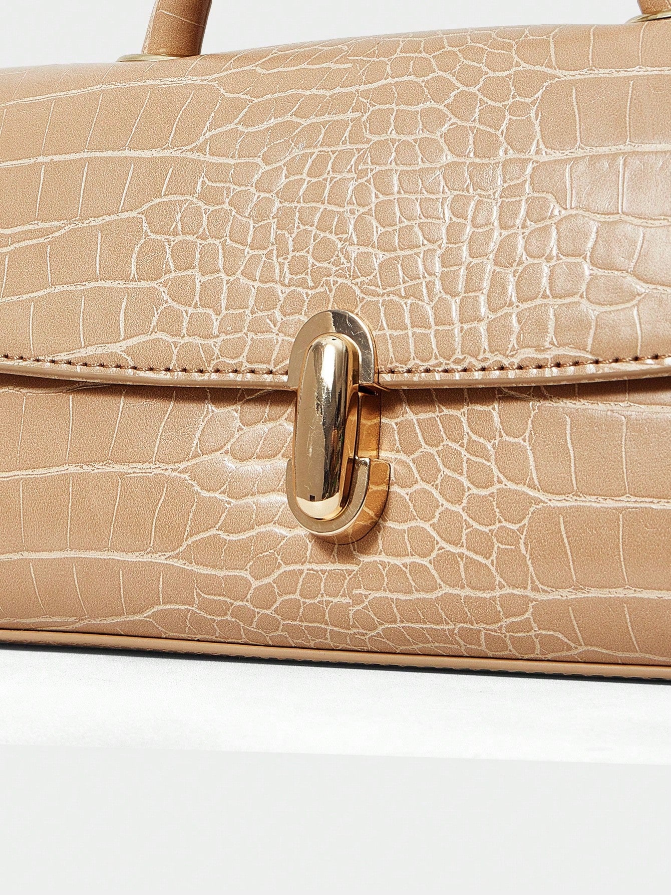 MOTF WOMEN'S FASHION APRICOT HANDBAG, EXQUISITE LOCK, RETRO CROCODILE PATTERN PU BAGUETTE BAG, SUITABLE FOR DAILY, COMMUTING, SHOPPING, GIFT GIVING