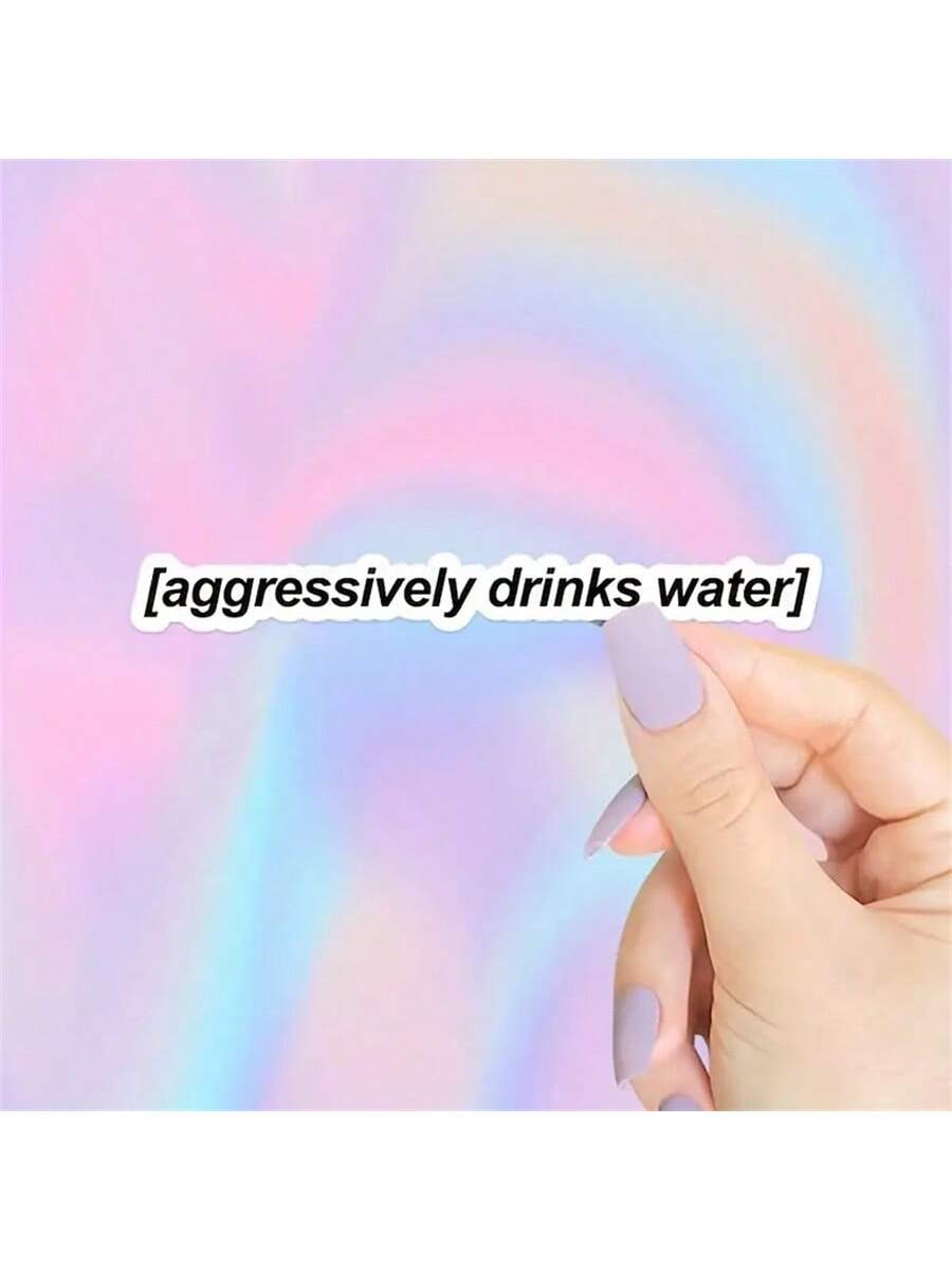 Motivational Drinking Water Stickers, Fun Water Bottle Slogan Stickers, Aesthetic Text Stickers, Cup Stickers, Waterproof Sticker Pack For Decorating Cups, Bottles, School Supplies, Crafts, DIY Art Su