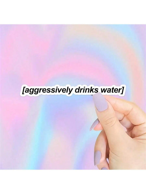 Motivational Drinking Water Stickers, Fun Water Bottle Slogan Stickers, Aesthetic Text Stickers, Cup Stickers, Waterproof Sticker Pack For Decorating Cups, Bottles, School Supplies, Crafts, DIY Art Su