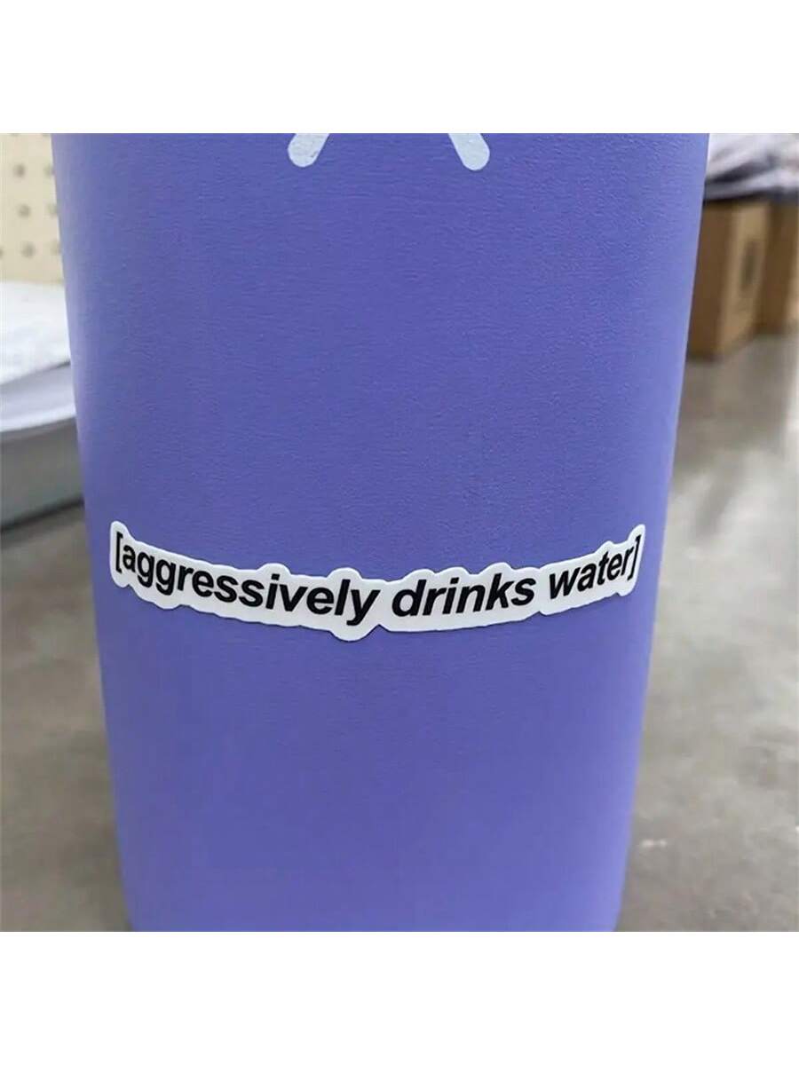 Motivational Drinking Water Stickers, Fun Water Bottle Slogan Stickers, Aesthetic Text Stickers, Cup Stickers, Waterproof Sticker Pack For Decorating Cups, Bottles, School Supplies, Crafts, DIY Art Su