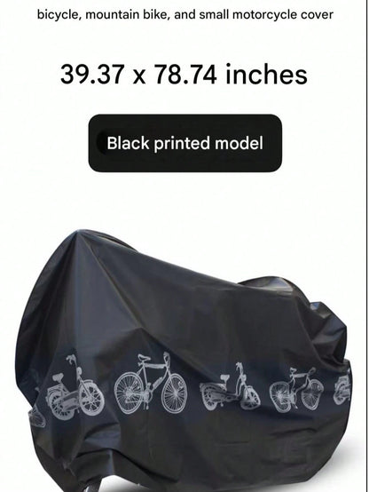 Motorcycle/Bicycle/Electric Scooter Cover- Waterproof, Dustproof, UV-Resistant And Snowproof Cover, Black Motorcycle Accessory, Fits Most Motorcycles And Bicycles