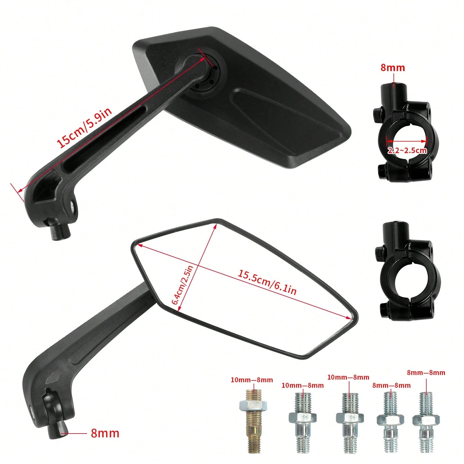 Motorcycle Rear View Mirrors,Fits 7/8" (22mm) Handlebar 360° Rotatable Wide Angle Safety Glass For Bicycles,Mountain Bike, Varadero XL 1000 Varadero1000 Varadero125 Adjustable Rearview Side Mirrors Ac