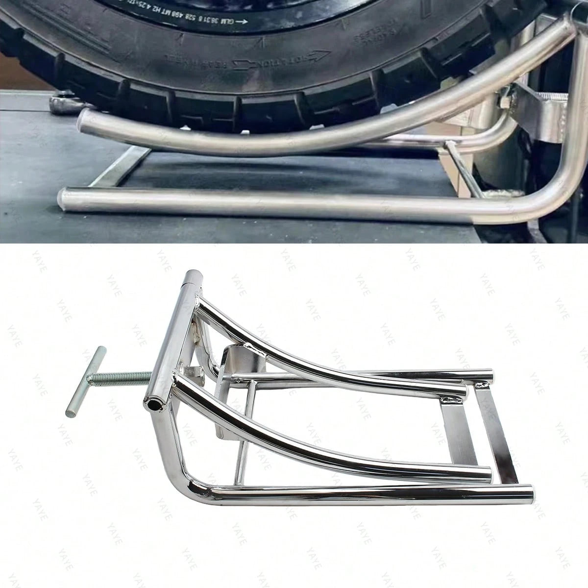 Motorcycle Rear Wheel Auxiliary Replacement & Repair Tool- Height Adjustable Lift Stand (Suitable For Dirt Bike And Motocross Bike Maintenance)