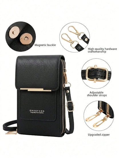 Multi-Functional Women's Wallet, Touch Screen Phone Wallet, Mini Flip Cover Crossbody Bag, Fashion Wallet With Card Slots, Vertical Phone Pouch, Women's Phone Bag, Wallet, Christmas Gift, Thanksgiving