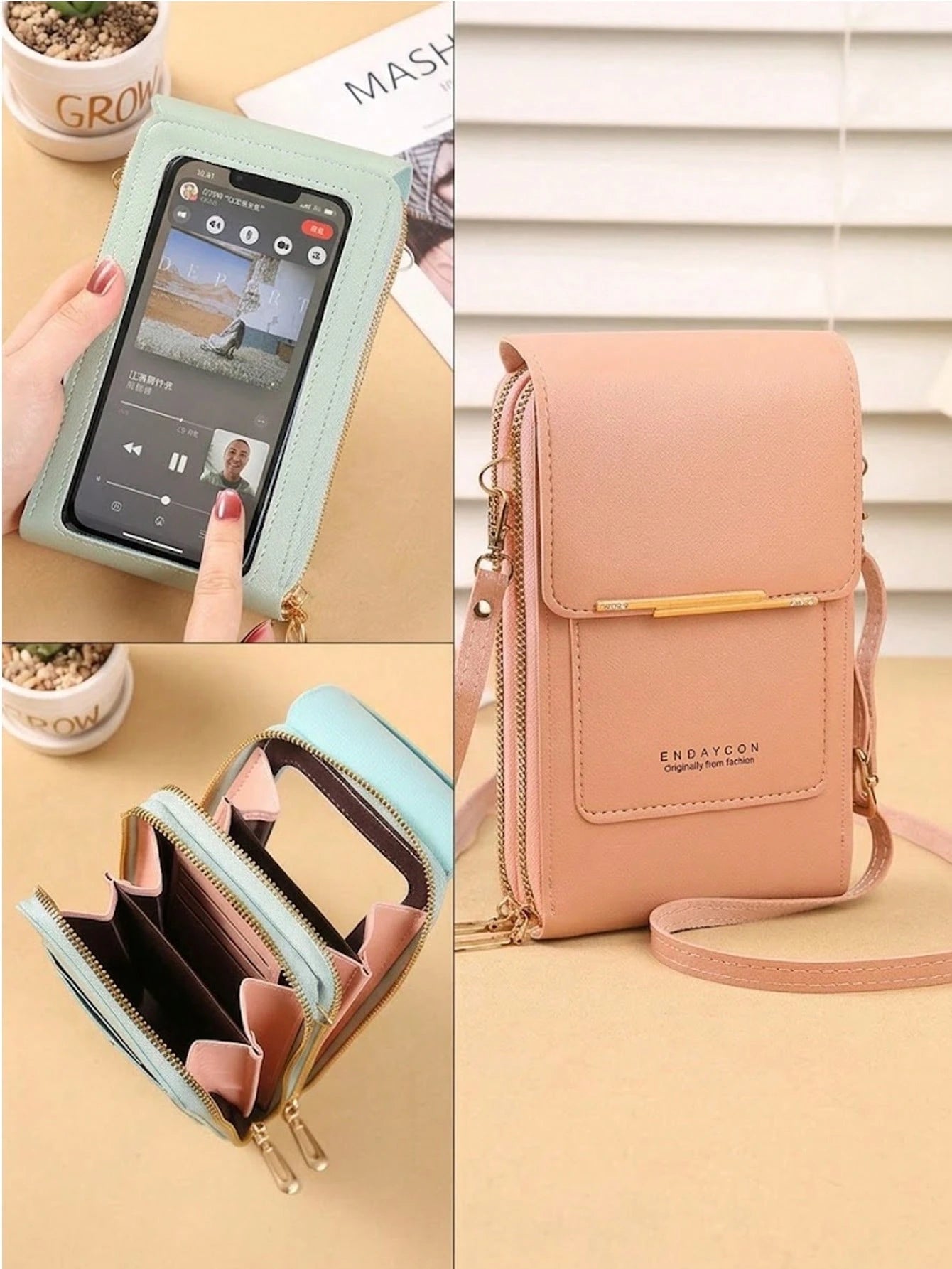 Multi-Functional Women's Wallet, Touch Screen Phone Wallet, Mini Flip Cover Crossbody Bag, Fashion Wallet With Card Slots, Vertical Phone Pouch, Women's Phone Bag, Wallet, Christmas Gift, Thanksgiving