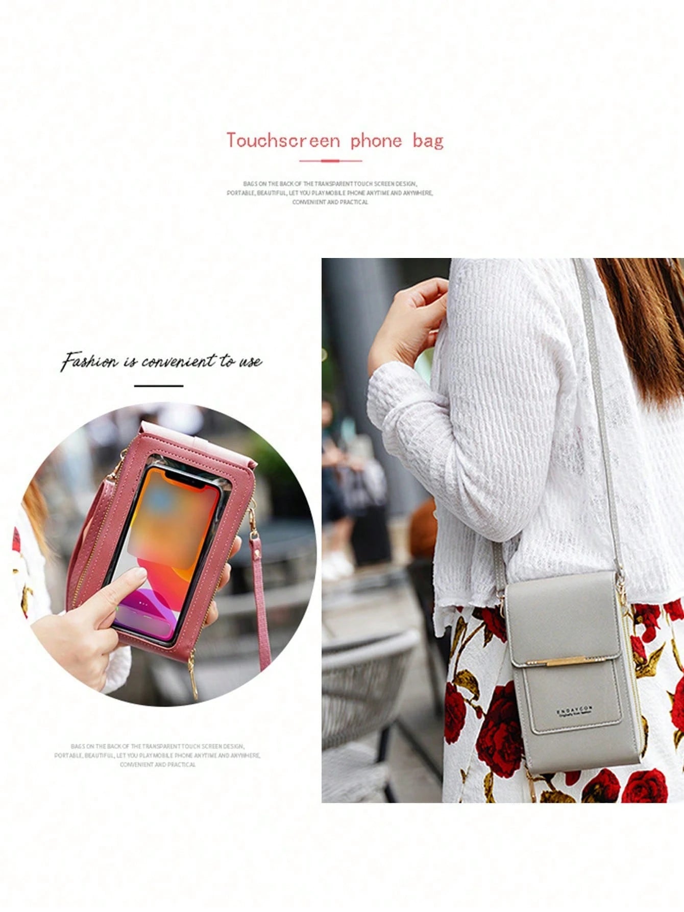 Multi-Functional Women's Wallet, Touch Screen Phone Wallet, Mini Flip Cover Crossbody Bag, Fashion Wallet With Card Slots, Vertical Phone Pouch, Women's Phone Bag, Wallet, Christmas Gift, Thanksgiving