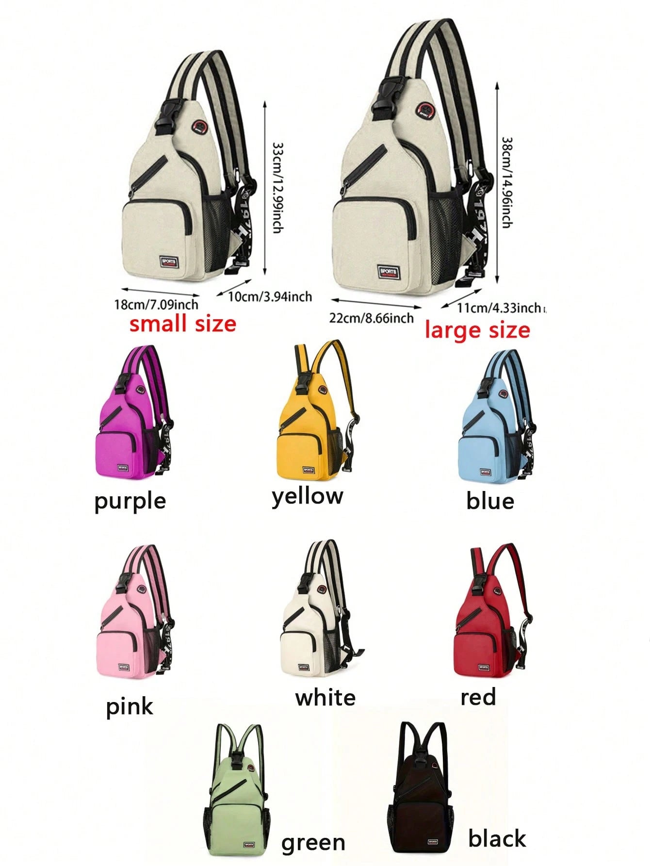 Multi-Pocket Shoulder Bag, Casual Nylon Crossbody Bag, Travel Hiking Daily Backpack With Zipper Strap, Essential For School