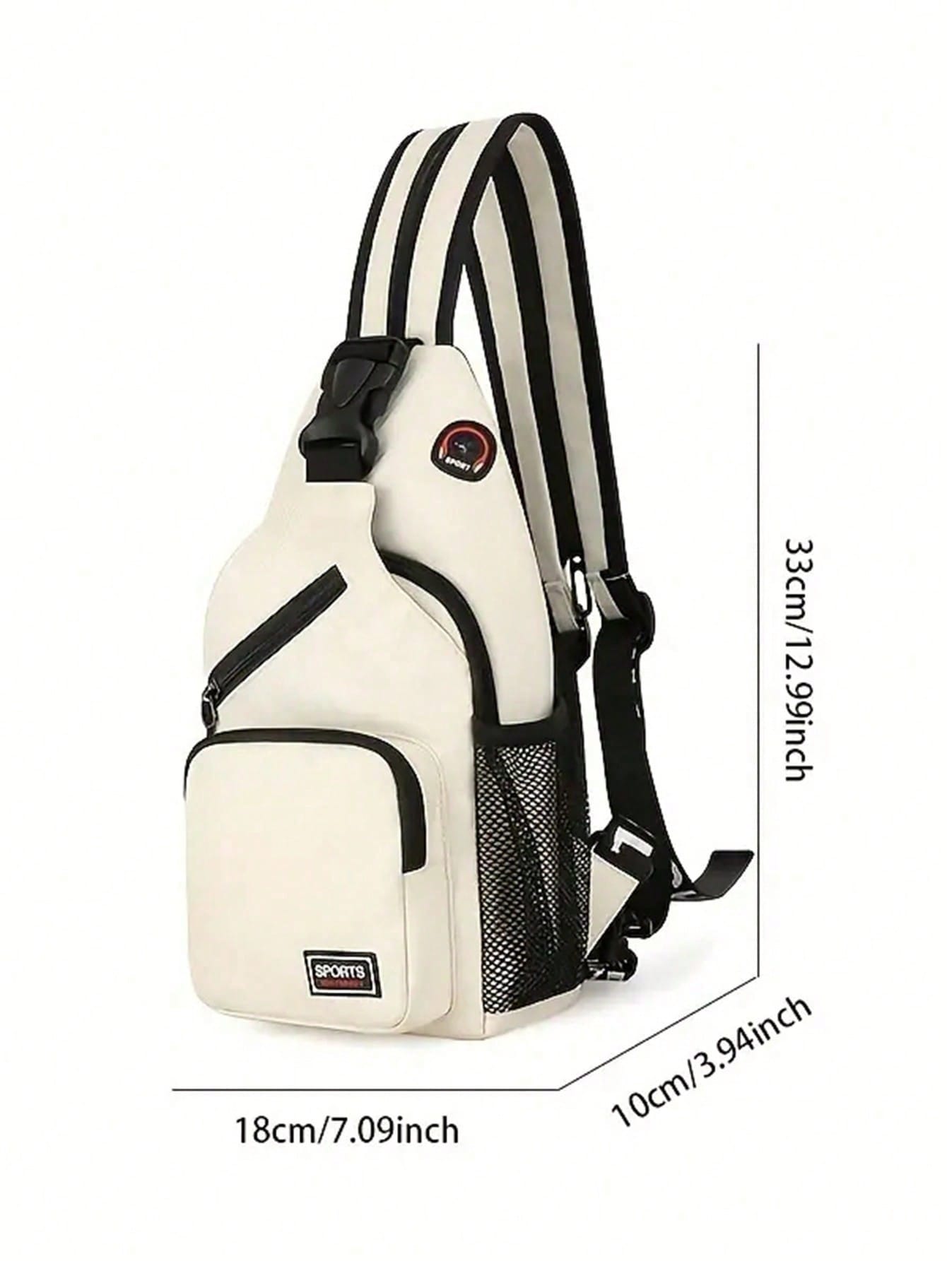 Multi-Pocket Shoulder Bag, Casual Nylon Crossbody Bag, Travel Hiking Daily Backpack With Zipper Strap, Essential For School