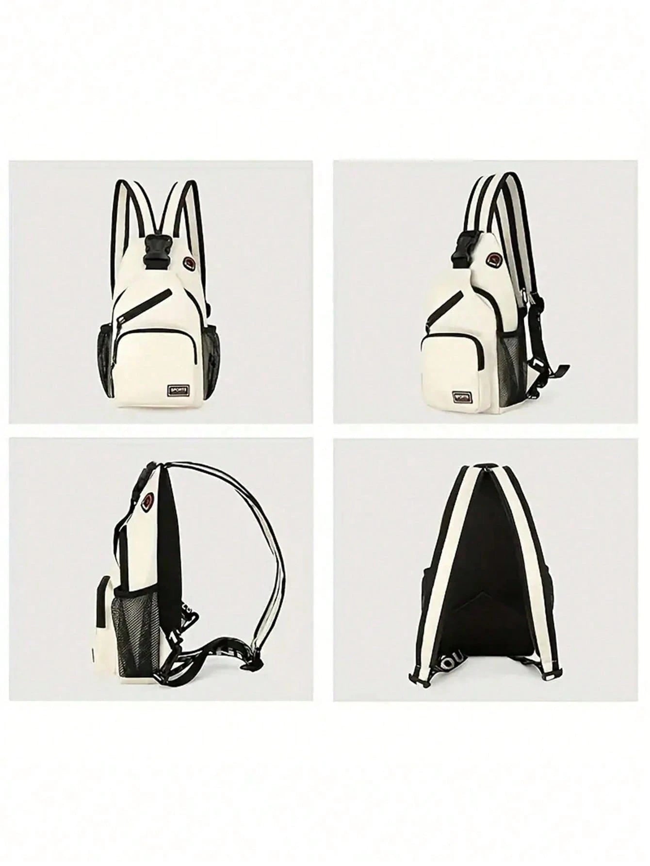 Multi-Pocket Shoulder Bag, Casual Nylon Crossbody Bag, Travel Hiking Daily Backpack With Zipper Strap, Essential For School