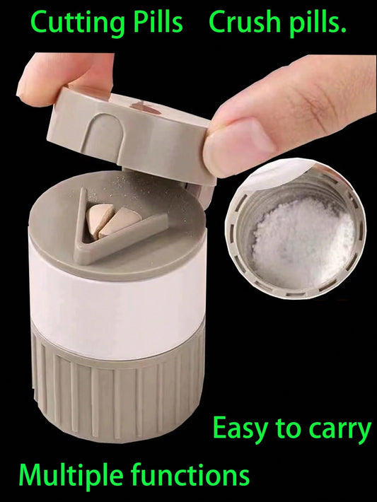 Multi-Purpose Pill Crusher, Pill Cutter, Pill Grinder, Pill Divider, Pill Pulverizer- Fine Powder Manual Grinder, Portable Pill Dispenser, Multi-Functional Pill Box. Available In Multiple Colors, Mad