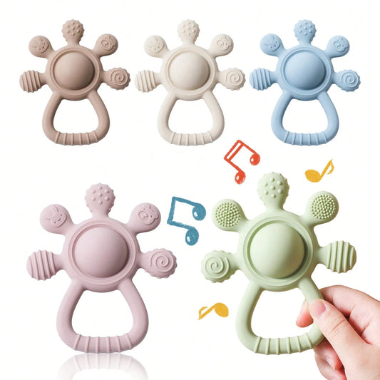 Multi-Textured Silicone Palm Rattle, Easy Grip, Home & Outdoor Sensory Development & Stress Relief Toy, Infant Developmental Tool, Shockproof & Easy Clean, Newborn & Birthday Gift