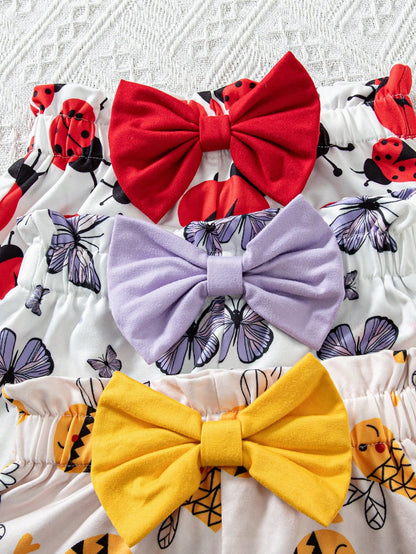 Multicolor Baby Girls Cute All Over Print Ruffle Short Sleeve Camisole And Shorts Set For Summer Play Graphic BirthdayOutfit Blossom Picnic Core