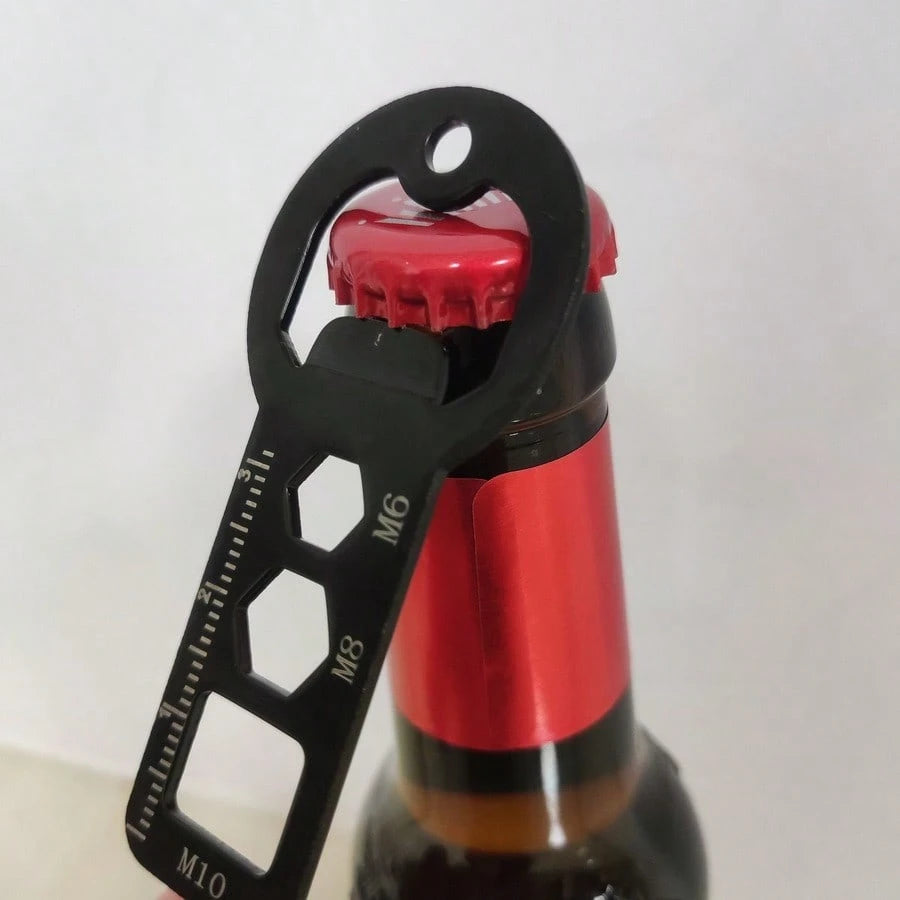 Multifunctional Car Lock Tongue Portable Bottle Opener Keychain Wrench Outdoor Convenient EDC Tool