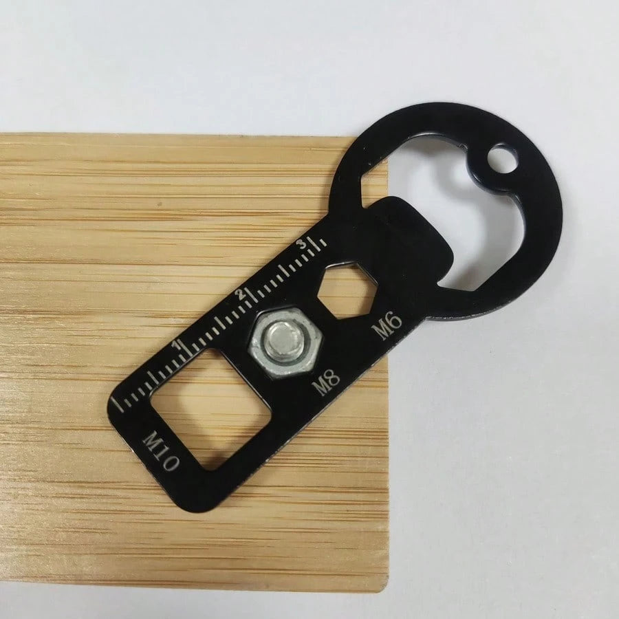 Multifunctional Car Lock Tongue Portable Bottle Opener Keychain Wrench Outdoor Convenient EDC Tool
