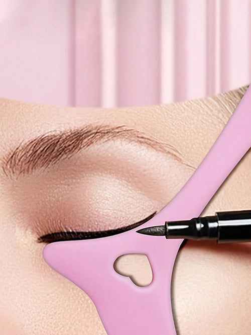 Multifunctional Makeup Eyeliner Stencil, 1pc Silicone Reusable Waterproof Tool For Liner Makeup Brush Pen Stamp Thin Sharpener Cat Eyes Smoky Eye Small Angled Wing Tip, Aid Eyeliner Molds Guide Templa
