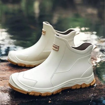 MUXLKINA Plus Size Unisex Rain Boots| Couple Short Anti-Slip Work Shoes For Fishing & Car Wash. All-Season.