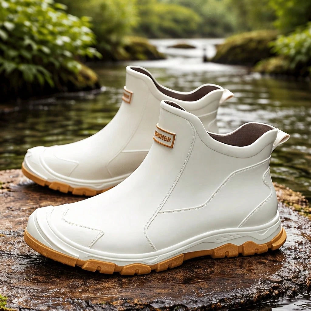 MUXLKINA Plus Size Unisex Rain Boots| Couple Short Anti-Slip Work Shoes For Fishing & Car Wash. All-Season.