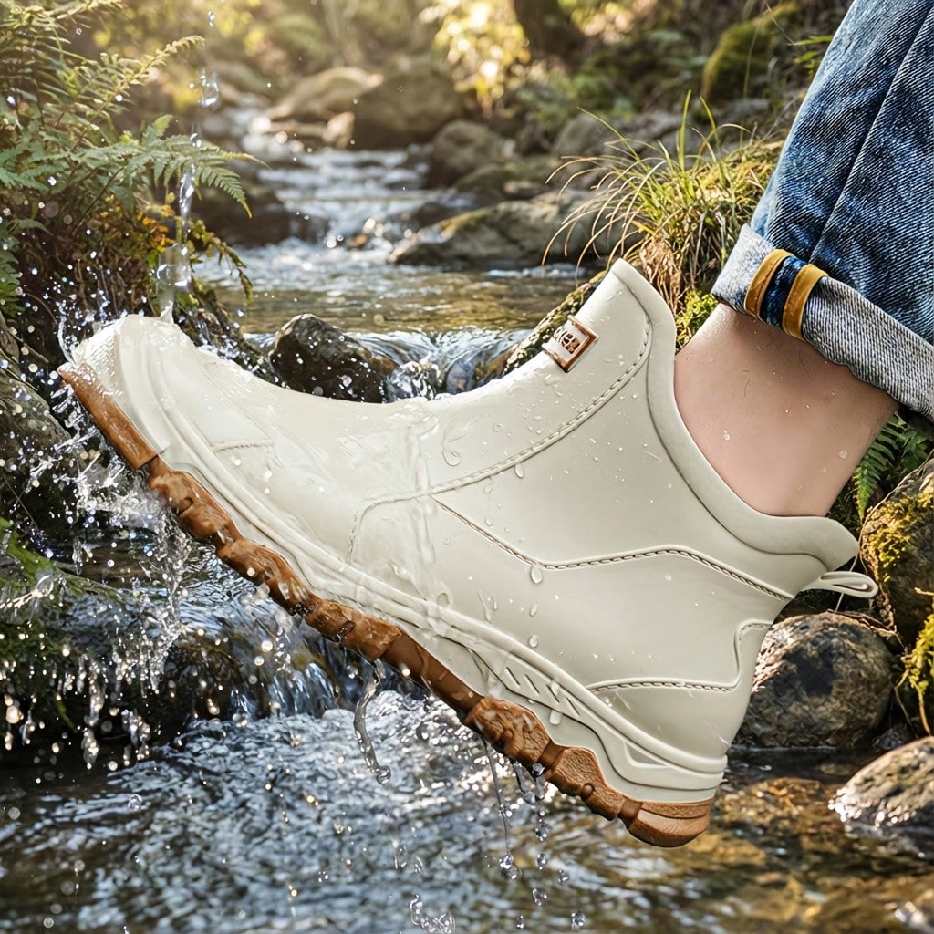 MUXLKINA Plus Size Unisex Rain Boots| Couple Short Anti-Slip Work Shoes For Fishing & Car Wash. All-Season.