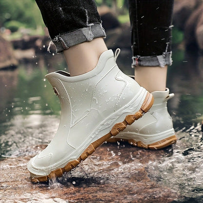 MUXLKINA Plus Size Unisex Rain Boots| Couple Short Anti-Slip Work Shoes For Fishing & Car Wash. All-Season.