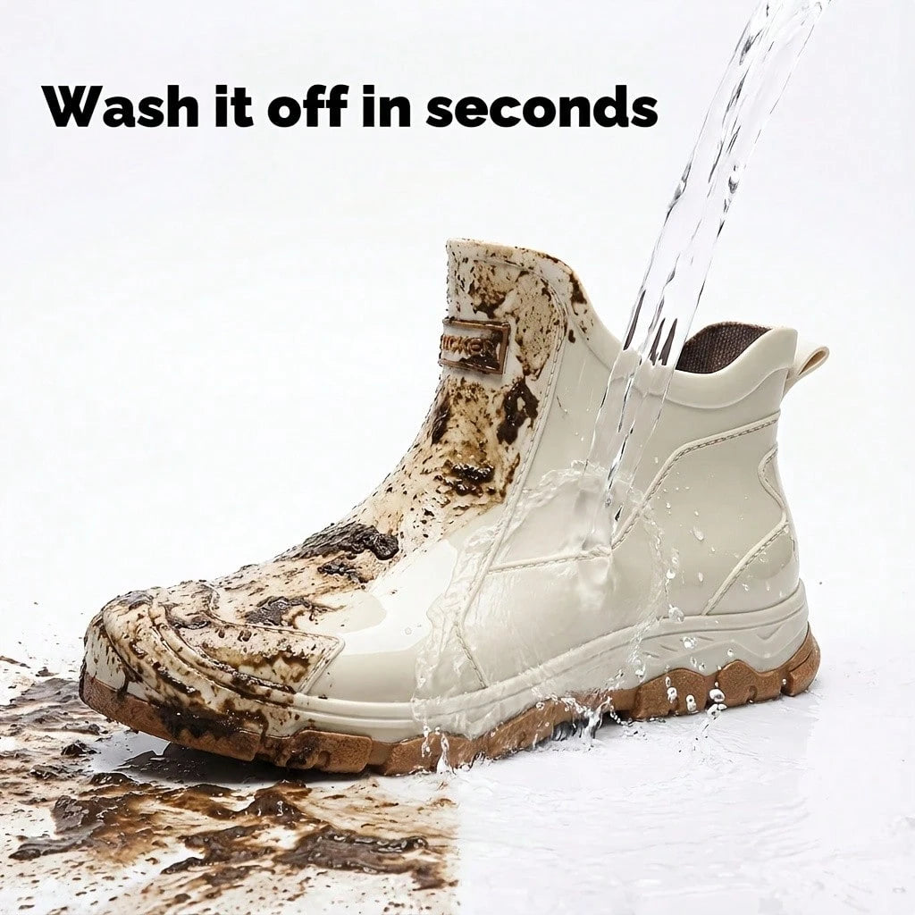 MUXLKINA Plus Size Unisex Rain Boots| Couple Short Anti-Slip Work Shoes For Fishing & Car Wash. All-Season.
