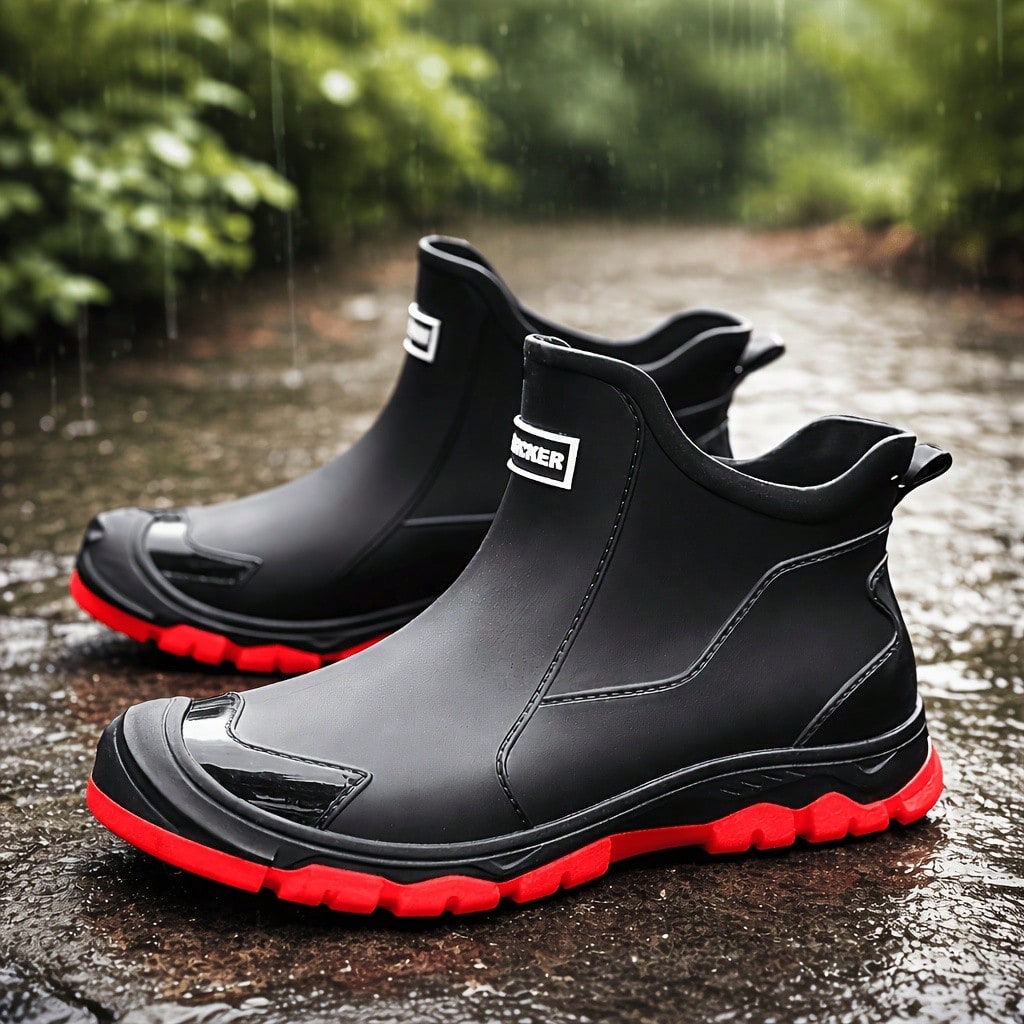 MUXLKINA Plus Size Unisex Rain Boots| Couple Short Anti-Slip Work Shoes For Fishing & Car Wash. All-Season.