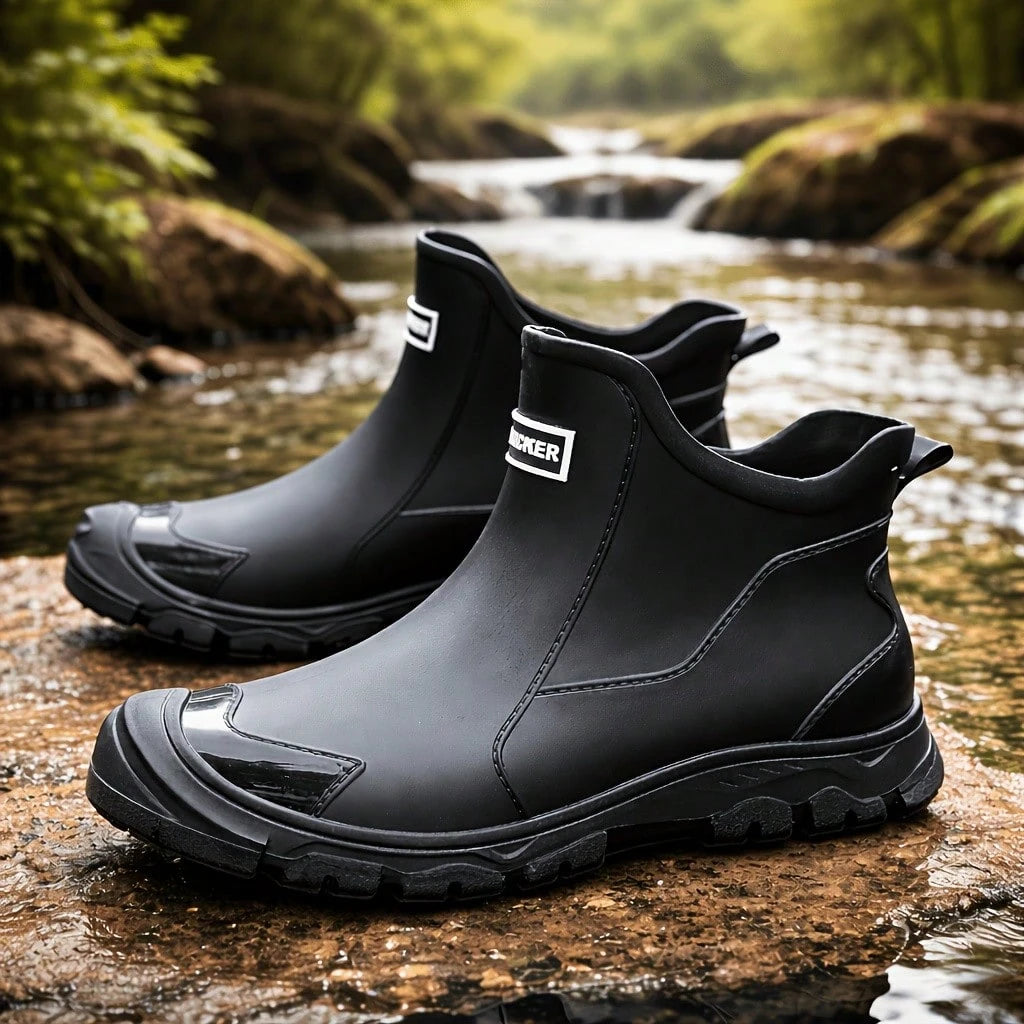 MUXLKINA Plus Size Unisex Rain Boots| Couple Short Anti-Slip Work Shoes For Fishing & Car Wash. All-Season.