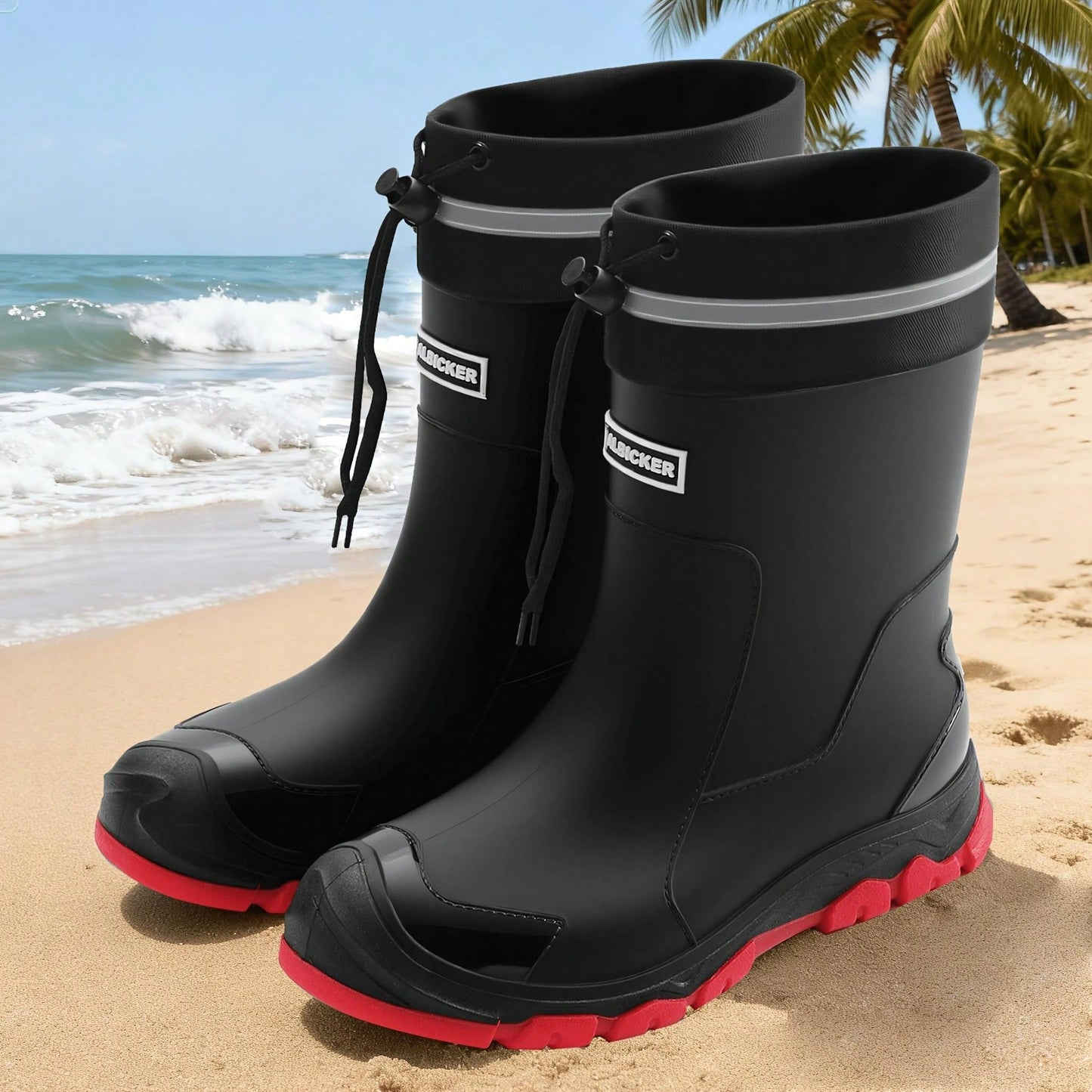 MUXLKINA Waterproof Unisex Hiking Rain Boots, Anti-Slip Mid-Calf Outdoor Shoes, Comfortable Rainforest Work Footwear
