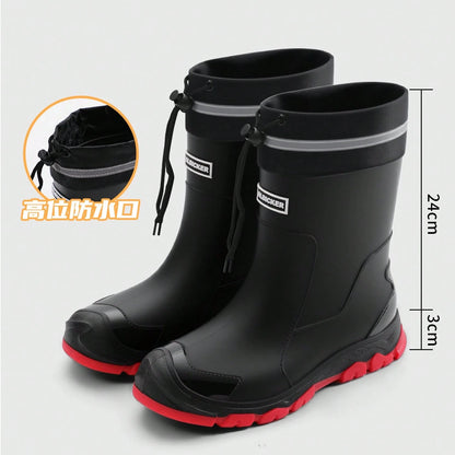MUXLKINA Waterproof Unisex Hiking Rain Boots, Anti-Slip Mid-Calf Outdoor Shoes, Comfortable Rainforest Work Footwear