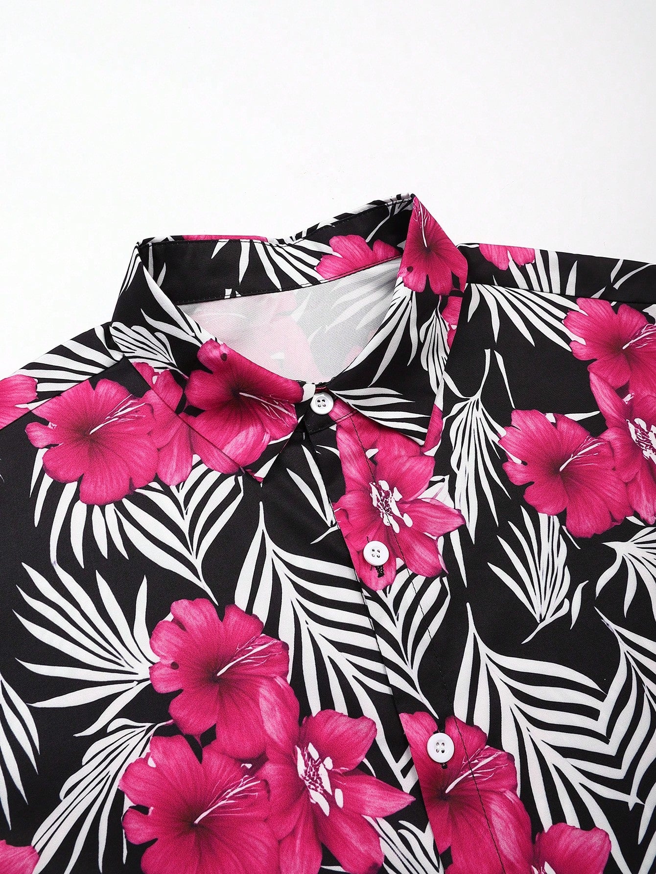 Naviga Onda Plus Size Men's Tropical Plant Print Short Sleeve Shirt And Shorts Beach Outfit, Holiday