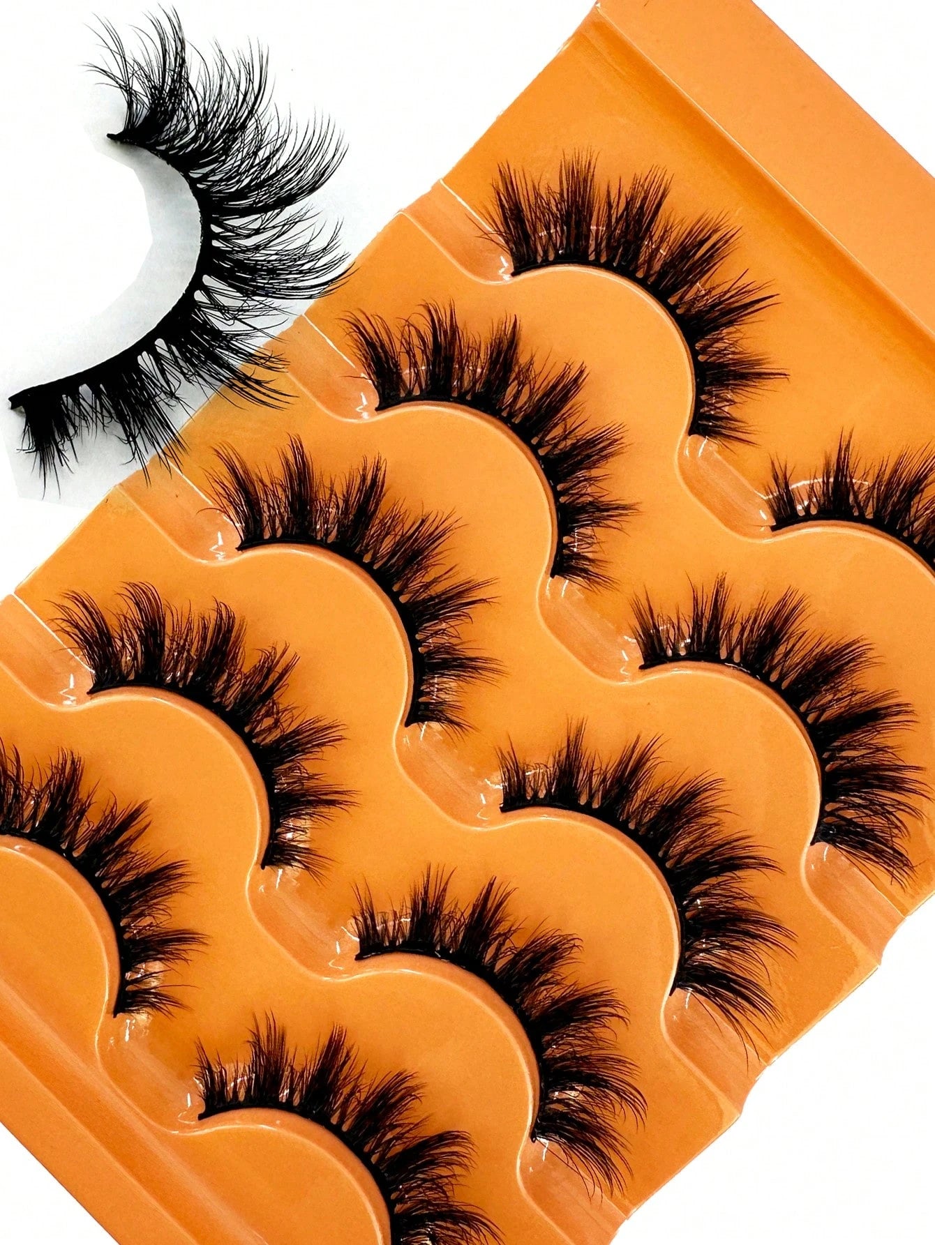 New 5Pairs Manga Lashes Cat Eye Lashes Faux Mink Eyelashes Fox Eye Eyelashes Natural Full False Eyelashes Cosplay Travel Essentials Makeup Tools Strip Lashes, Lashes, Eyelashes, Fake Lashes