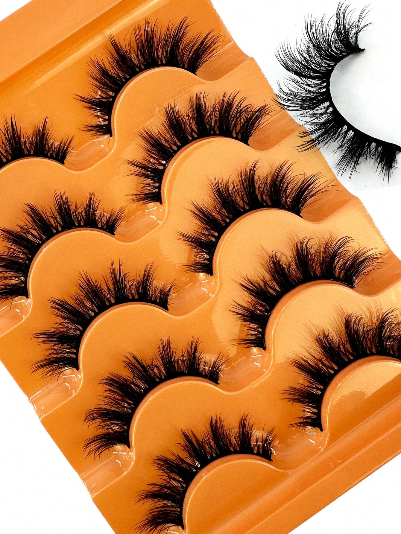 New 5Pairs Manga Lashes Cat Eye Lashes Faux Mink Eyelashes Fox Eye Eyelashes Natural Full False Eyelashes Cosplay Travel Essentials Makeup Tools Strip Lashes, Lashes, Eyelashes, Fake Lashes