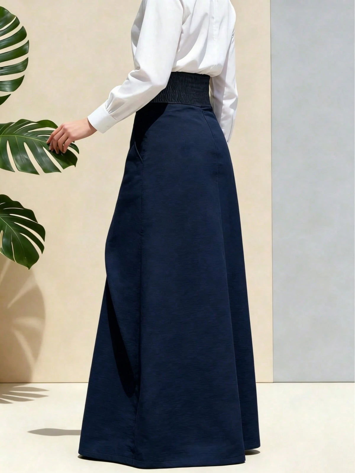 New Arrival| Best-Selling Women's High Waist Asymmetrical Wrap Maxi Skirt, Flowy A-Line Long Skirt, Suitable For Office, Casual, Party, Black