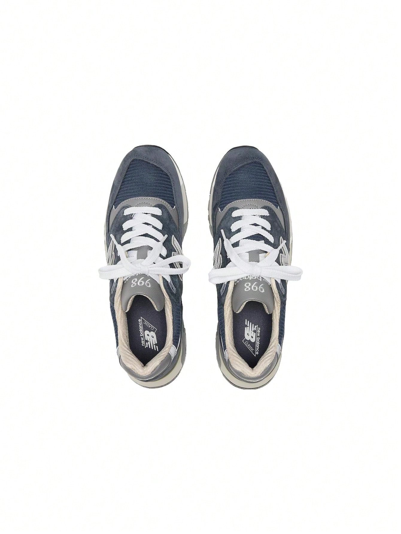 New Balance 998 Men's Sneakers, Navy/Grey Mesh Lace-Up Athletic Shoes For Daily Walking