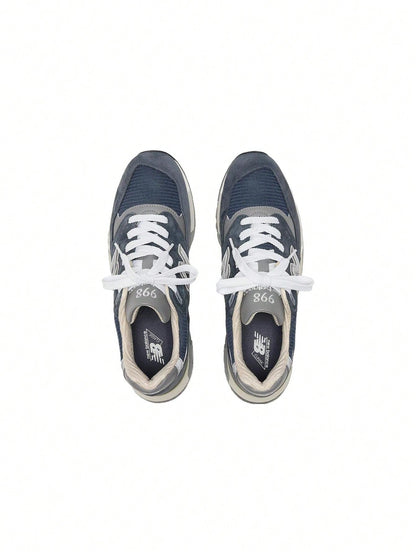 New Balance 998 Men's Sneakers, Navy/Grey Mesh Lace-Up Athletic Shoes For Daily Walking