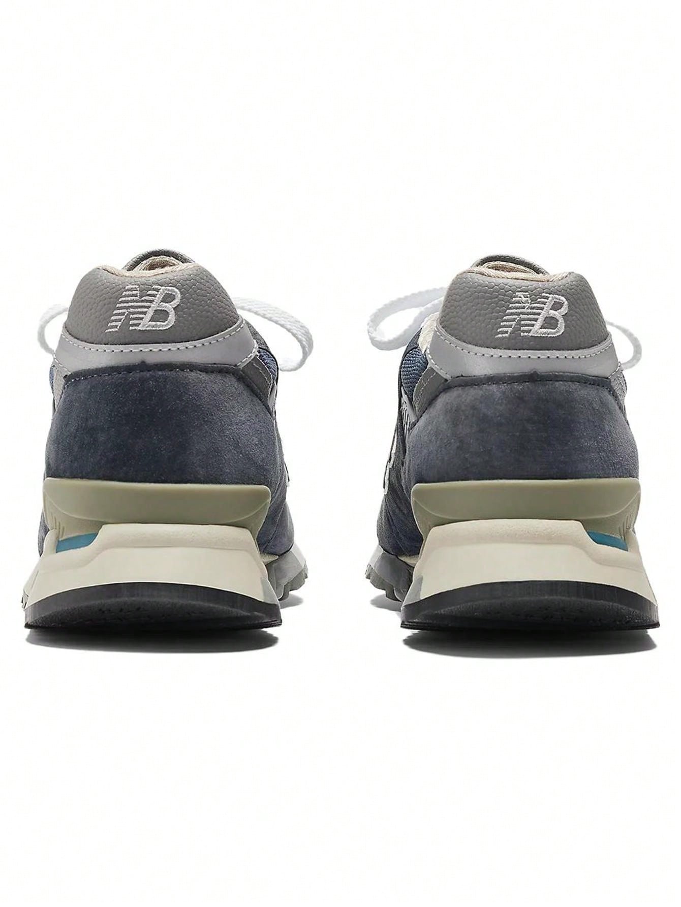 New Balance 998 Men's Sneakers, Navy/Grey Mesh Lace-Up Athletic Shoes For Daily Walking