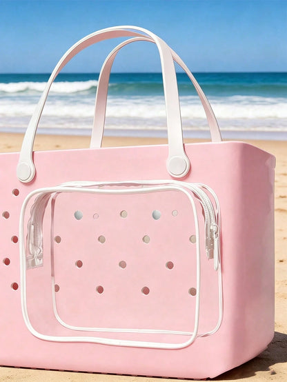 New Bogg Beach Makeup Bag, Beach Accessories, Toiletry Bag, Travel Accessories; Travel Essentials; Multi-Color Detachable Decorative Accessories, Suitable For Decorative Charms, Suitable For Travel An