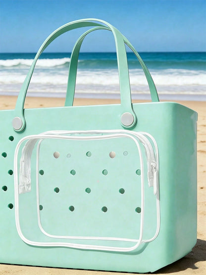 New Bogg Beach Makeup Bag, Beach Accessories, Toiletry Bag, Travel Accessories; Travel Essentials; Multi-Color Detachable Decorative Accessories, Suitable For Decorative Charms, Suitable For Travel An