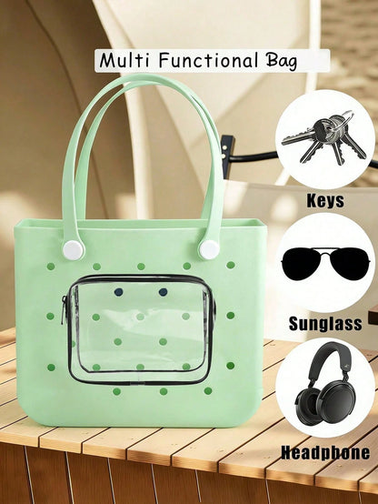 New Bogg Beach Makeup Bag, Beach Accessories, Toiletry Bag, Travel Accessories; Travel Essentials; Multi-Color Detachable Decorative Accessories, Suitable For Decorative Charms, Suitable For Travel An