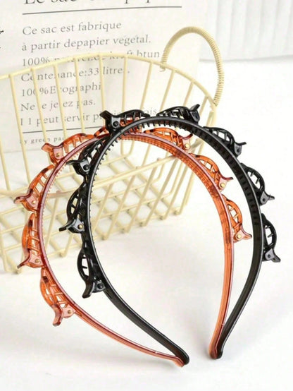New Korean Style Hollow Texture Headband, Bathroom Hair Accessory, Women's Headband, Women's Hair Accessory, Hair Styling Tool, Hair Clip, Headband, Women's Curly Hair Accessory