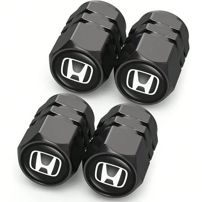 NEW- Tire Valve Caps, Valve Stem Caps Fit Accord Civic Fit CRV Pilot EX CR-V EX-L Touring Pilot, Alloy Car Tire Caps For Corrosion Resistant Leak-Proof Car Accessories, Black
