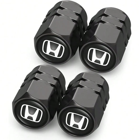 NEW- Tire Valve Caps, Valve Stem Caps Fit Accord Civic Fit CRV Pilot EX CR-V EX-L Touring Pilot, Alloy Car Tire Caps For Corrosion Resistant Leak-Proof Car Accessories, Black
