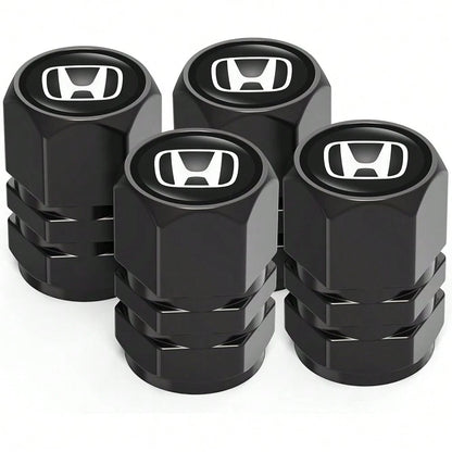 NEW- Tire Valve Caps, Valve Stem Caps Fit Accord Civic Fit CRV Pilot EX CR-V EX-L Touring Pilot, Alloy Car Tire Caps For Corrosion Resistant Leak-Proof Car Accessories, Black