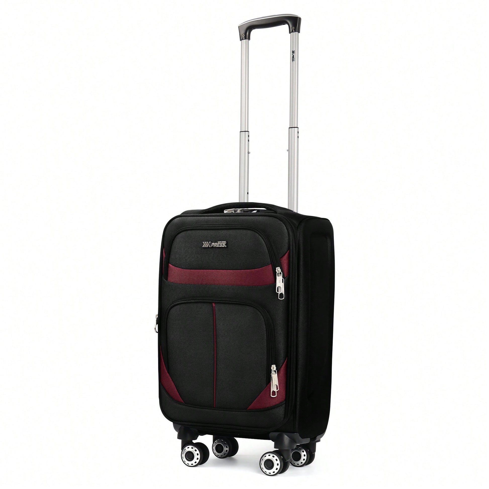 NEW YORK XPRESS Lightweight Expandable Softside Suitcase,With Spinner Wheels & Bult-In Lock,Resistant Polyester Travel Luggage,Multiple Pockets Luggage