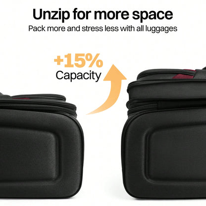 NEW YORK XPRESS Lightweight Expandable Softside Suitcase,With Spinner Wheels & Bult-In Lock,Resistant Polyester Travel Luggage,Multiple Pockets Luggage