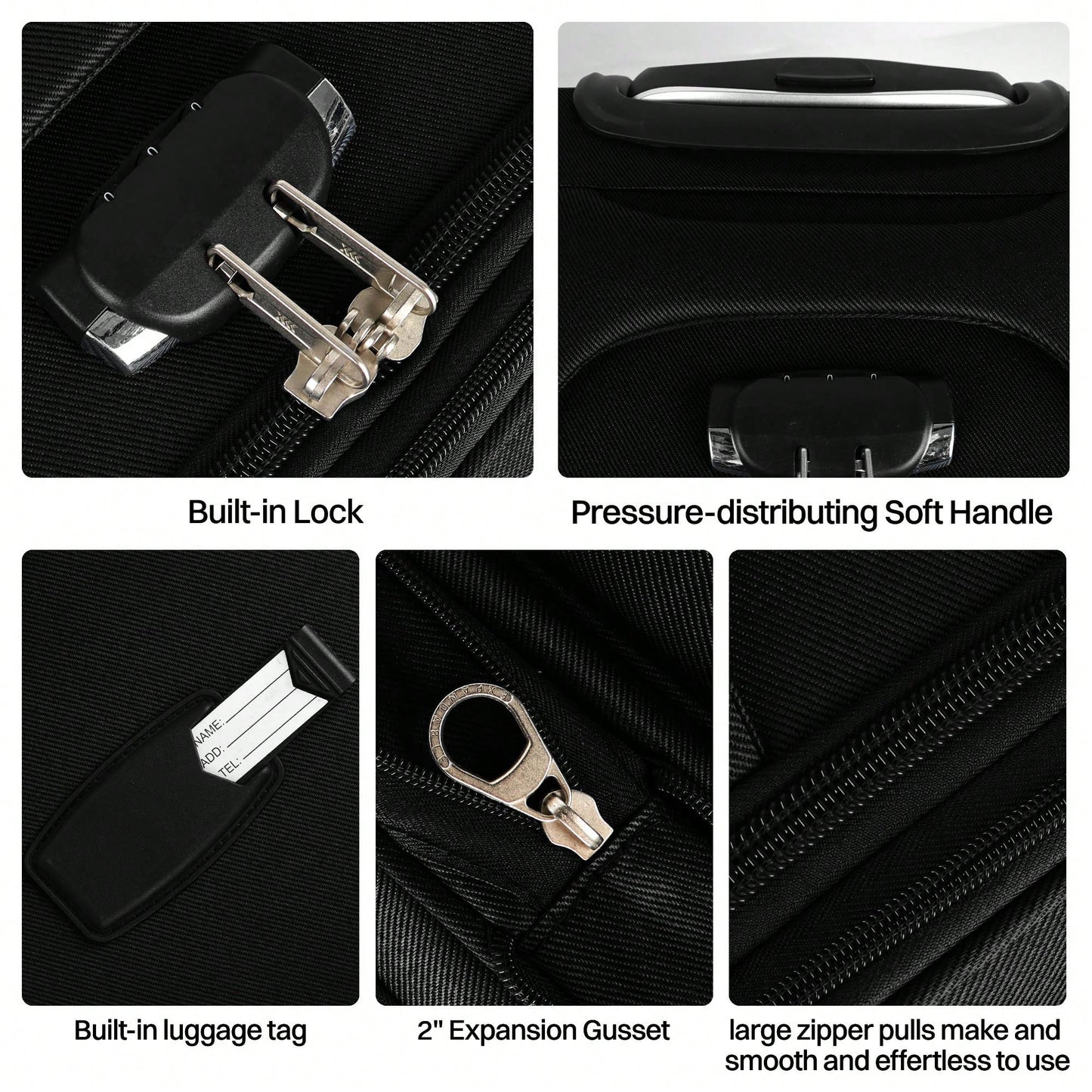 NEW YORK XPRESS Lightweight Expandable Softside Suitcase,With Spinner Wheels & Bult-In Lock,Resistant Polyester Travel Luggage,Multiple Pockets Luggage