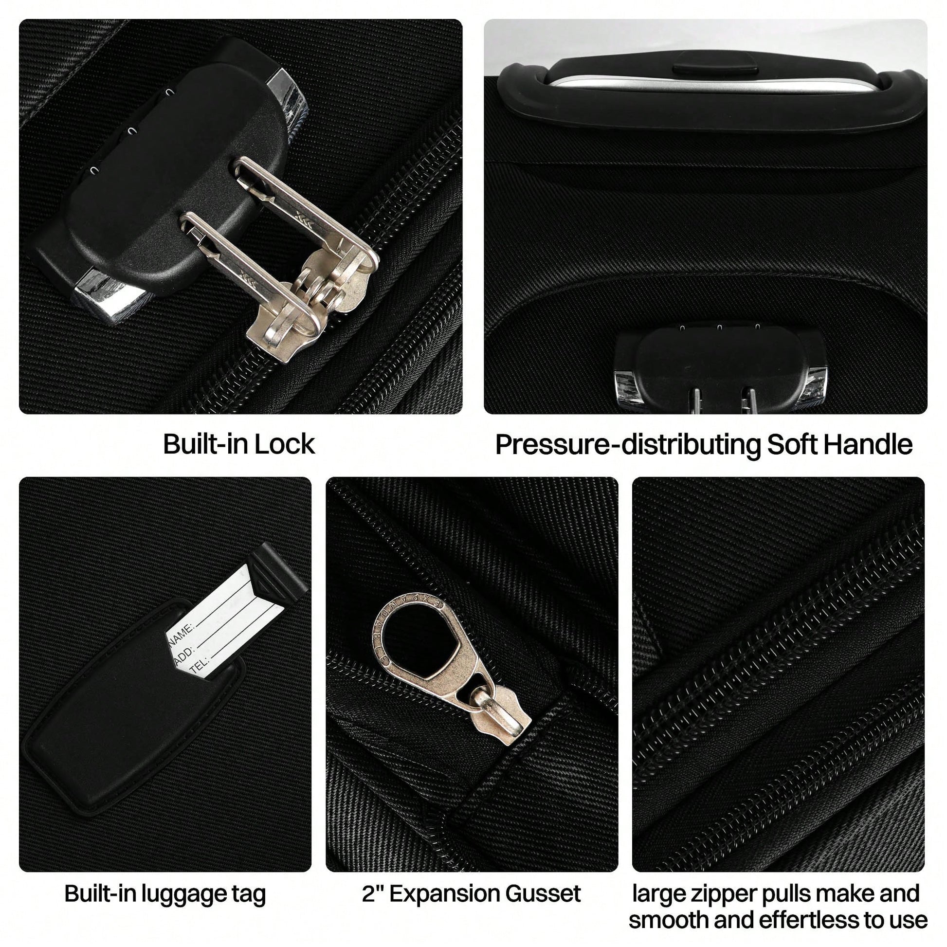 NEW YORK XPRESS Lightweight Expandable Softside Suitcase,With Spinner Wheels & Bult-In Lock,Resistant Polyester Travel Luggage,Multiple Pockets Luggage