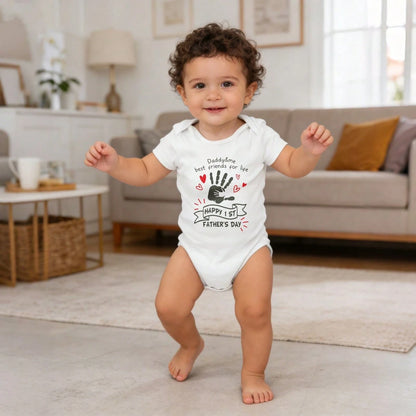 Newborn Baby Bodysuit Romper Set Daddy Me Best Friends For Life Happy 1st Fathers Day Skin-Friendly Cute & Adorable Cool Wearing Solid Color Perfect Gift For Baby Showers, Parents & Grandparents, Idea
