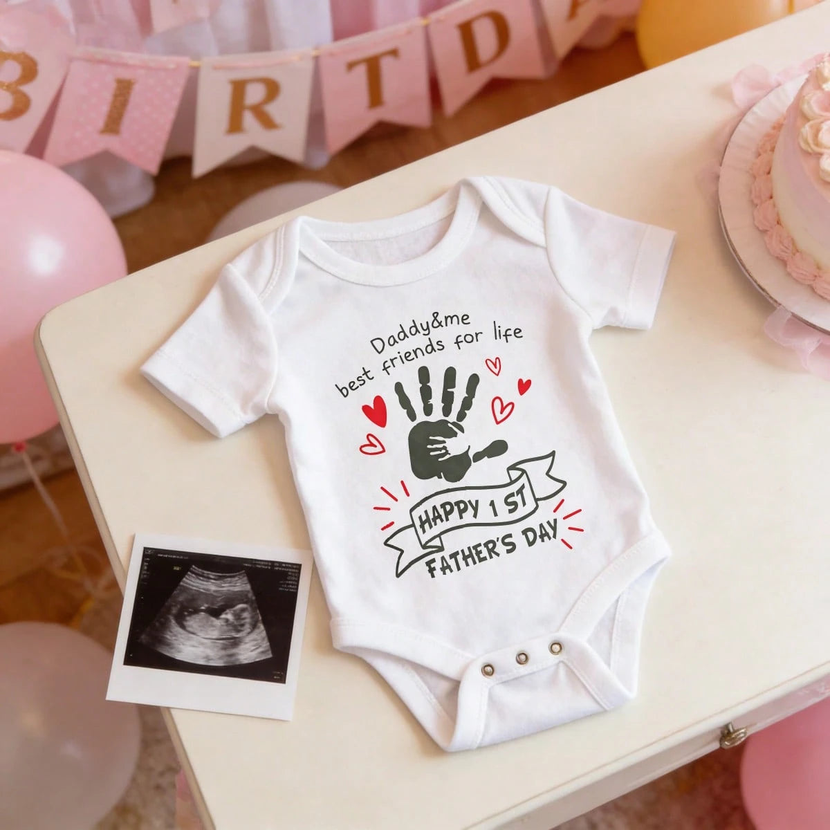 Newborn Baby Bodysuit Romper Set Daddy Me Best Friends For Life Happy 1st Fathers Day Skin-Friendly Cute & Adorable Cool Wearing Solid Color Perfect Gift For Baby Showers, Parents & Grandparents, Idea